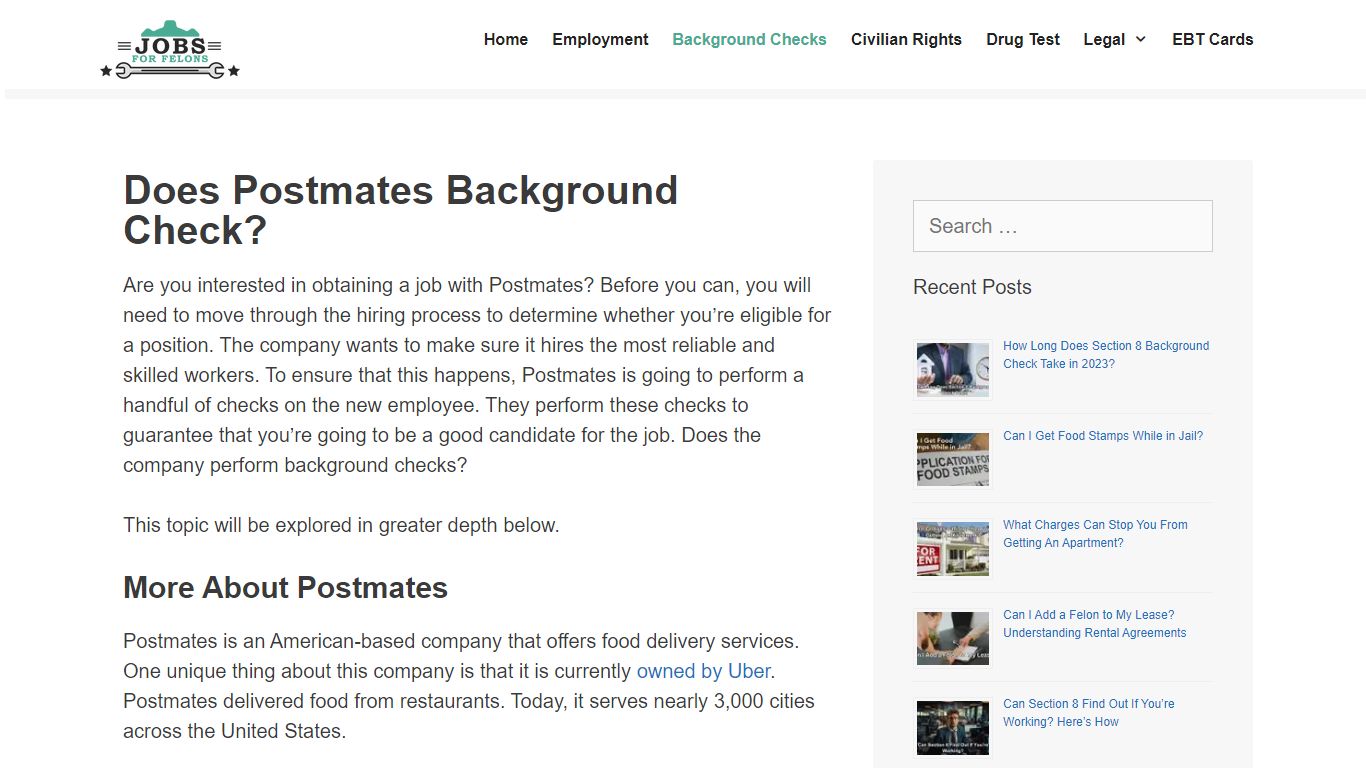 Does Postmates Background Check on New Hires? - Jobs For Felons: Jobs ...