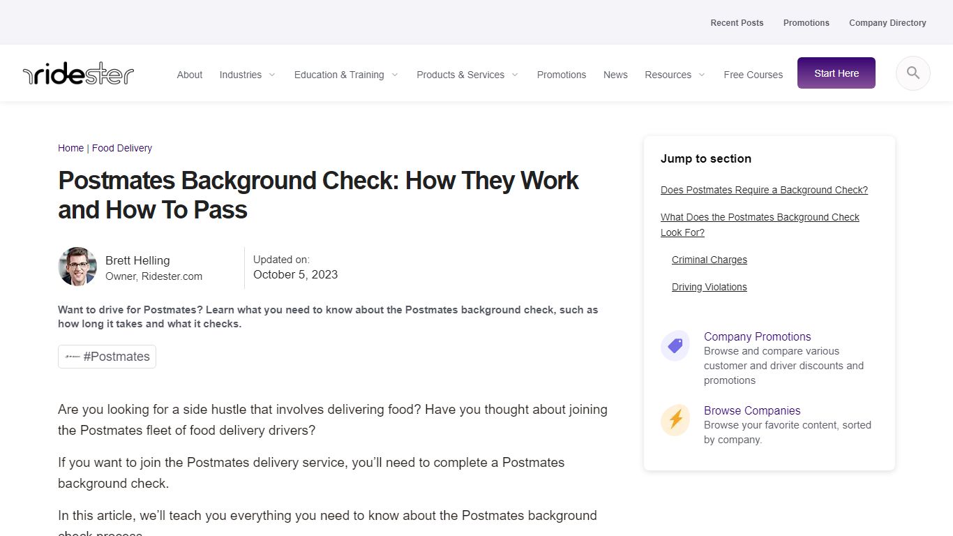 Postmates Background Check: Requirements & How To Pass - Ridester.com